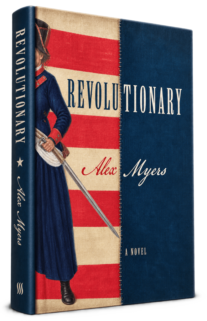 Revolutionary by Alex Myers book cover featuring a Revolutionary War soldier