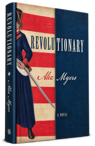 Revolutionary by Alex Myers book cover featuring a Revolutionary War soldier